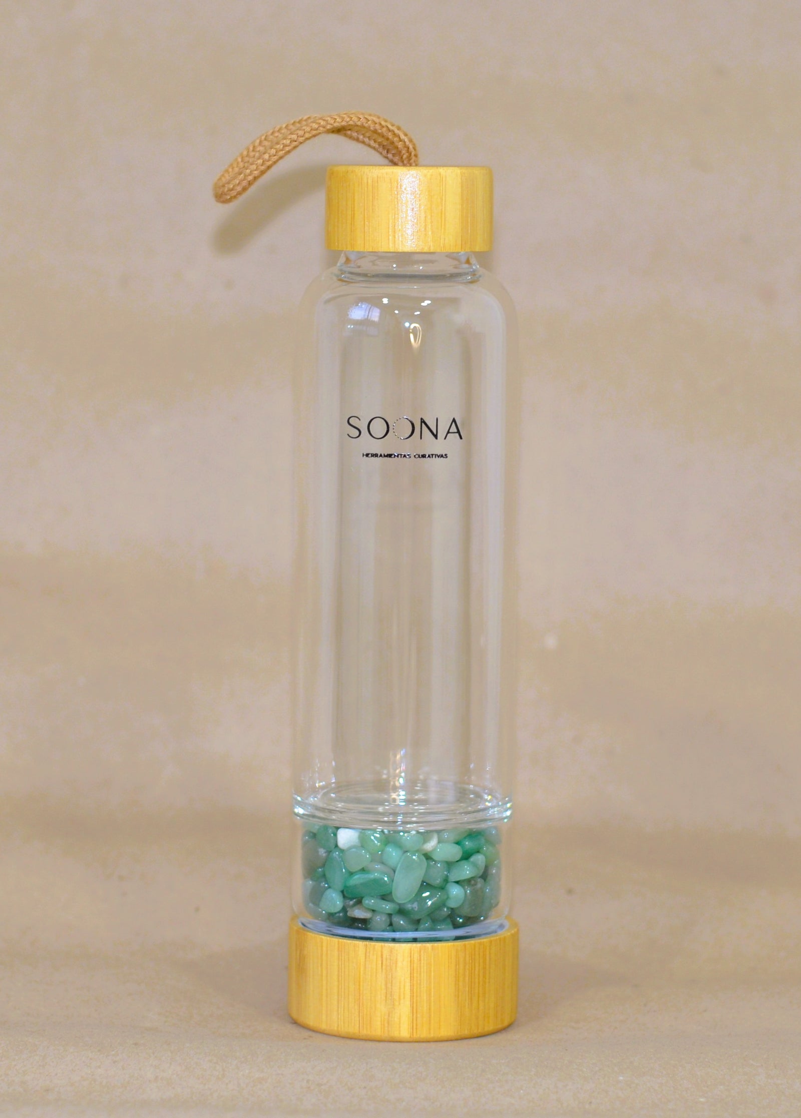 Botella Cuarzo Verde Triturado