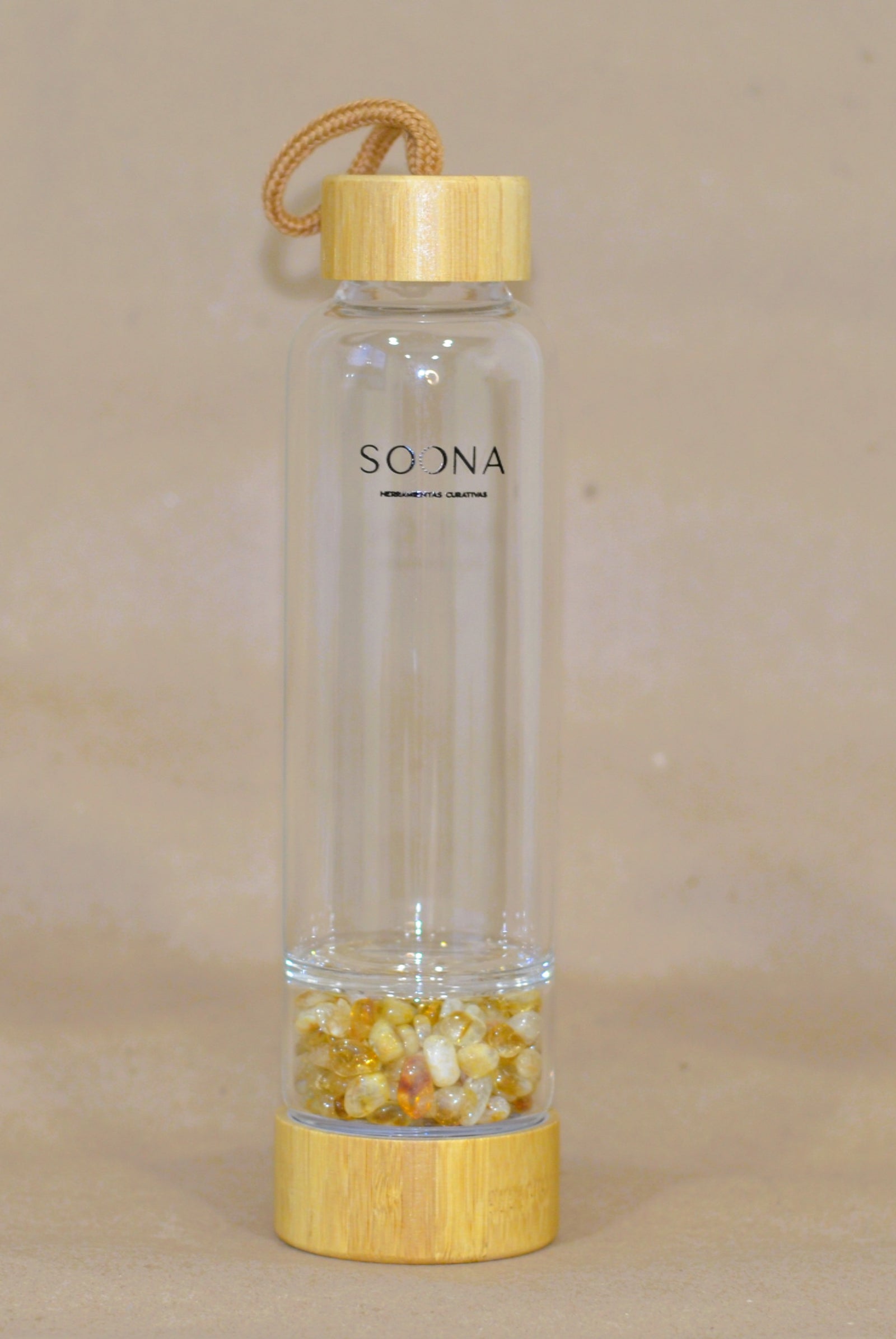 Botella Cuarzo Citrino triturado