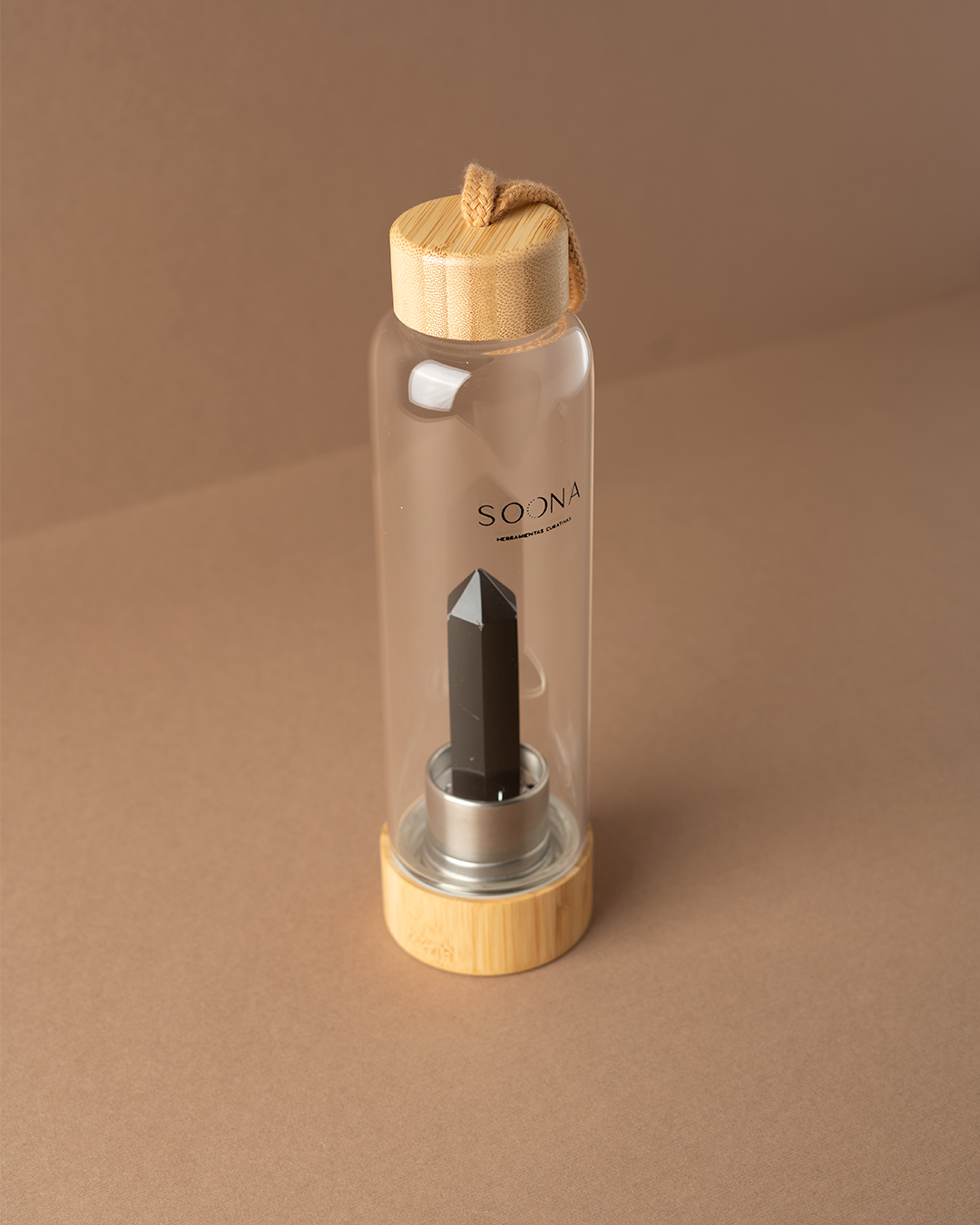 Botella Cuarzo obsidiana