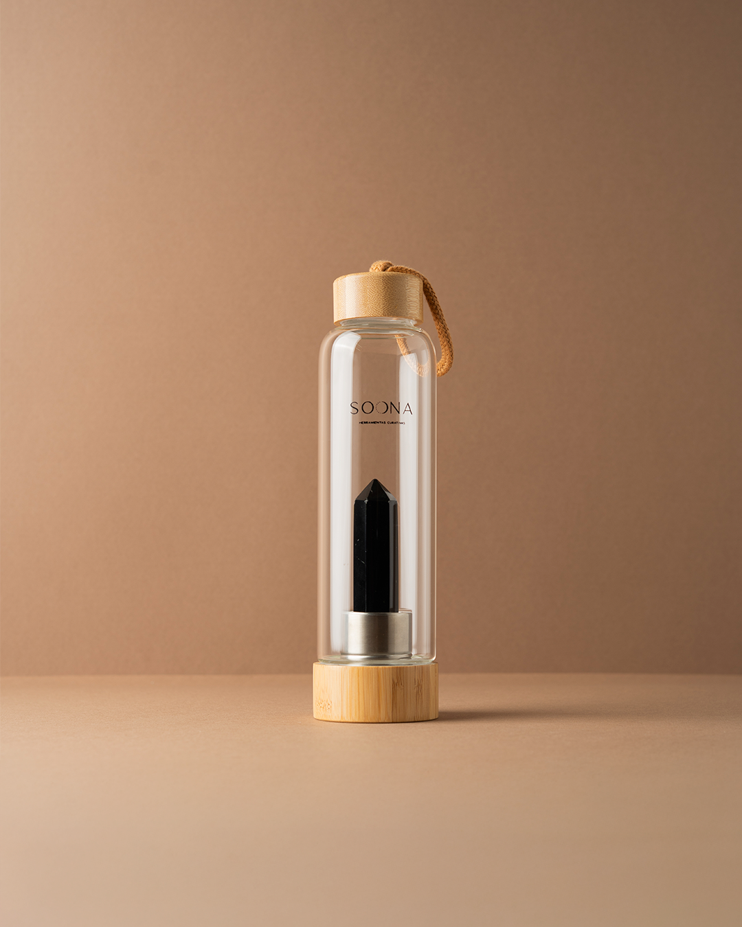 Botella Cuarzo obsidiana